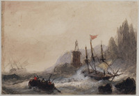 KT 1996 067
<br/>
Schipbreuk op een rotsachtige kust
<br/>
<em>Dreibholtz, Christiaan Lodewijk Willem (1799-1874)</em>